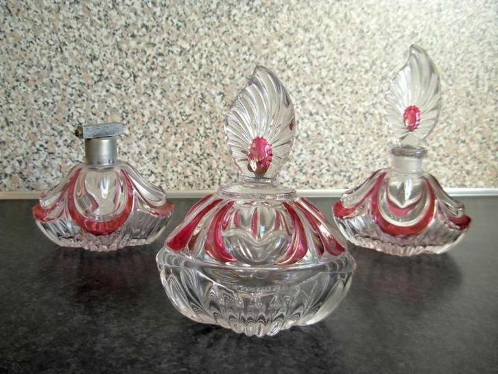Antieke toiletset jaren '50, Antiek en Kunst, Antiek | Glaswerk en Kristal, Ophalen of Verzenden