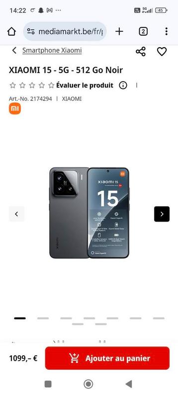 Xiaomi 15 5g 512 gb beschikbaar voor biedingen