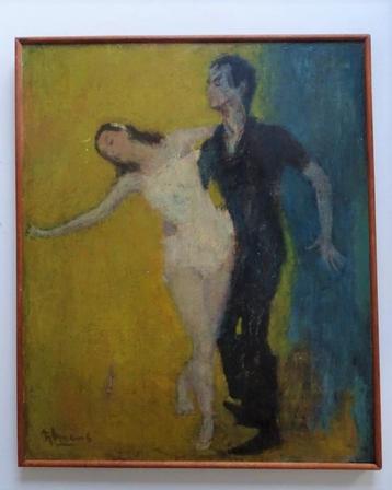 Schilderij Dansers Ballet op hout beschikbaar voor biedingen