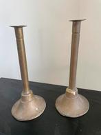 Heel oude koperen kandelaars 30 cm hoog, Antiek en Kunst, Ophalen