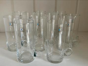 Lot van 11 theeglazen Boussu kristal beschikbaar voor biedingen