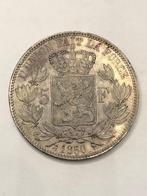 Munt zilver België 5 FR Leopold I jaartal 1850 kwaliteit !!, Zilver, Ophalen of Verzenden, Losse munt, Zilver