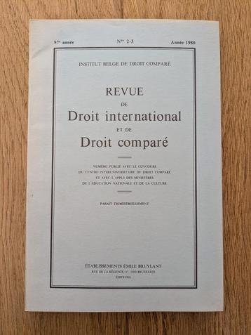 Revue de droit international et de droit comparé beschikbaar voor biedingen