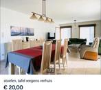 6stoelen + tafel + salontafel , weg wegens verhuis, Vacances, Maisons de vacances | Belgique