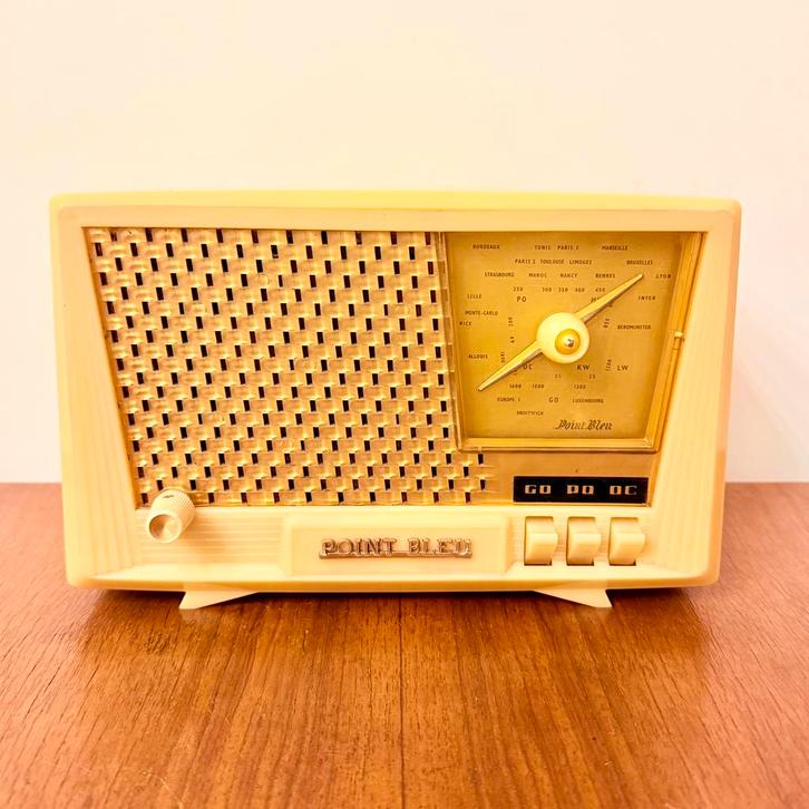 VINTAGE BUIZENRADIO POINT BLEU A684 1958 RETRO DESIGN RADIO, Antiek en Kunst, Antiek | Tv's en Audio, Verzenden