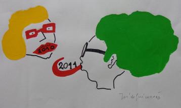 JOSE DE GUIMARAES / ONTWERP NIEUWJAAR / ORIGINEEL / 33x48cm beschikbaar voor biedingen