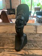 Handgemaakt houten Afrikaans beeld - buste, Ophalen of Verzenden