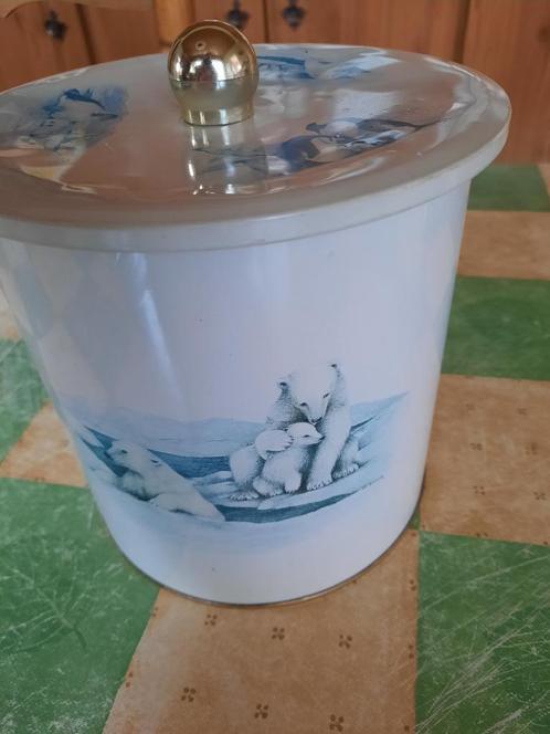 grote blikken snoep of sierpot met deksel hoogte 16 cm, Huis en Inrichting, Woonaccessoires | Overige, Ophalen of Verzenden
