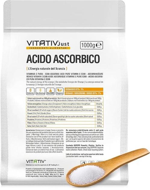 Ascorbinezuur Vitamine C Zuiver 1 kg GRATIS LEVERING, Sport en Fitness, Gezondheidsproducten en Wellness, Nieuw, Overige typen