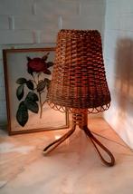 Vintage retro rotan rieten lampje, Ophalen of Verzenden