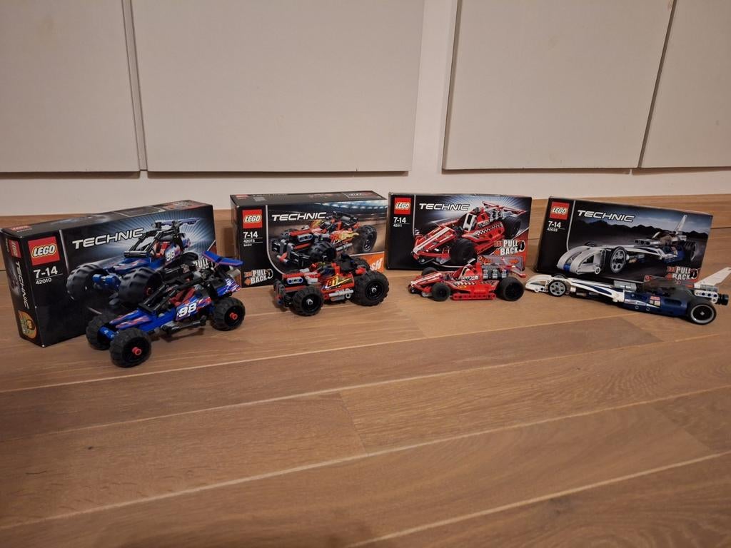 Lego Technic 42010 + 42011 + 42033 + 42073, Kinderen en Baby's, Speelgoed | Duplo en Lego, Zo goed als nieuw, Lego, Ophalen of Verzenden