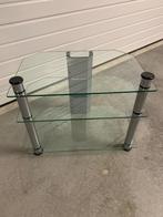 Tv-meubel in glas, Ophalen, 50 tot 100 cm, Zo goed als nieuw, Glas