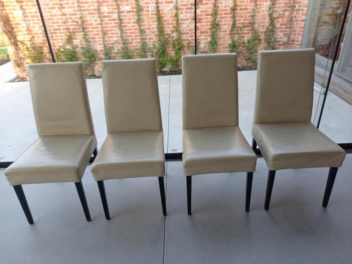 6x mooie eetkamer stoelen, Huis en Inrichting, Stoelen, Gebruikt, Vijf, Zes of meer stoelen, Hout, Leer, Overige kleuren, Ophalen