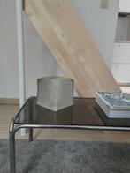 Space age bijzettafel van chroom en glas 70s', Huis en Inrichting, Ophalen, Minder dan 45 cm, Rechthoekig, Glas