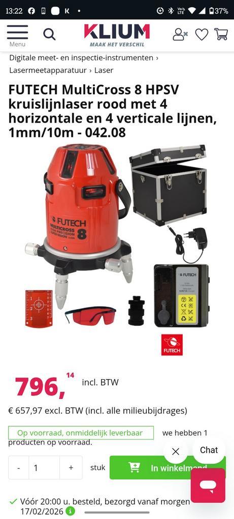 Nouveau laser à 8 lignes Futech, Bricolage & Construction, Matériel de nettoyage, Enlèvement