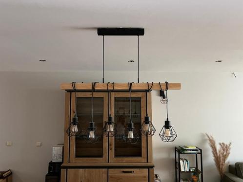 Hanglamp, Huis en Inrichting, Lampen | Hanglampen, Zo goed als nieuw, 75 cm of meer, Hout, Metaal, Ophalen