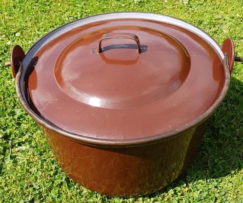 Geëmailleerde gietijzer-grote pot/ketel, Antiek en Kunst, Antiek | Email, Ophalen