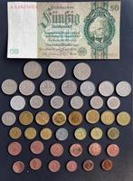 Lot van 43 Duitse munten (1874 - 1974) en 1 bankbiljet (1933, Ophalen of Verzenden, Duitsland, Setje