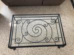 smeedijzeren salontafel B120xD80xH45cm, Huis en Inrichting, Tafels | Salontafels, Ophalen, Zo goed als nieuw, Glas