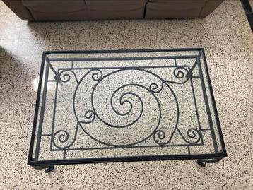 smeedijzeren salontafel B120xD80xH45cm beschikbaar voor biedingen