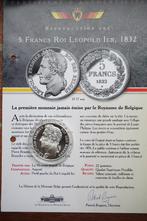 Belgie 5 francs 1833 reproduction, Postzegels en Munten, Munten | België, Ophalen of Verzenden, Verzilverd, Losse munt