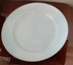 Grand plat porcelaine Limoges blanc/liseré doré - diam 31 cm, Antiquités & Art, Enlèvement