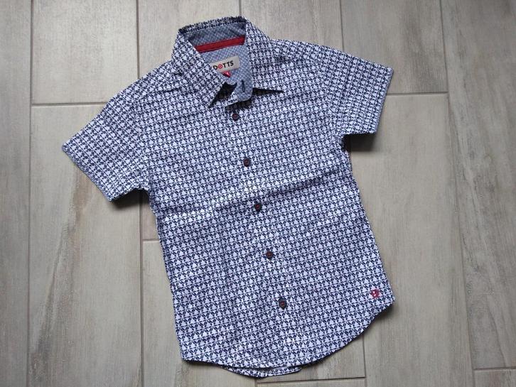 ★ M104 - nieuw zomerhemd met korte mouwen dotts, Kinderen en Baby's, Kinderkleding | Maat 104, Nieuw, Jongen, Ophalen of Verzenden