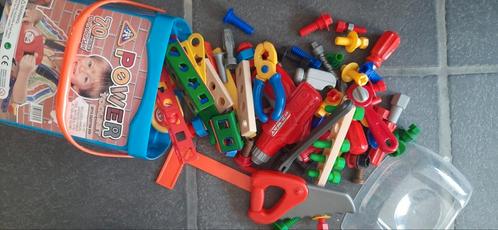 Werkbank Doos met diverse werktuigen plastiek, Kinderen en Baby's, Speelgoed | Overig, Zo goed als nieuw, Ophalen