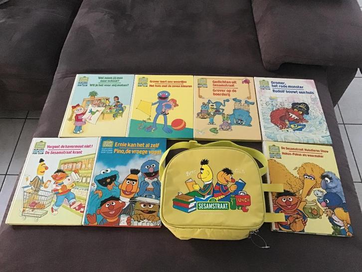 7 boeken Sesamstraat + lunchbox., Boeken, Kinderboeken | Kleuters, Voorleesboek, Ophalen of Verzenden