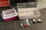 Konijnenhok voor binnen 57x36x32 + transportbox, Dieren en Toebehoren, Knaagdieren en Konijnen | Hokken en Kooien, Hamster, Minder dan 75 cm