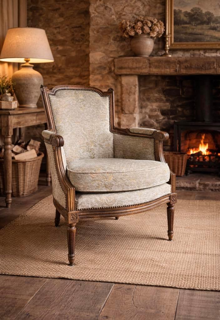Antiek Louis XVI /Neoklassieke stijl fauteuil perfecte staat, Huis en Inrichting, Fauteuils, Gebruikt, Hout, Ophalen