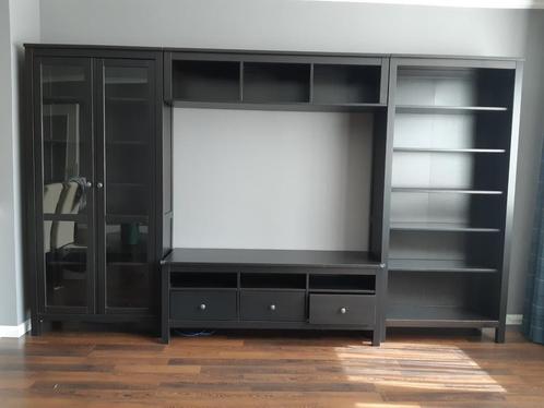 Ensemble meuble salon Ikea - Hemnes - brun/noir, Maison & Meubles, Armoires | Armoires murales, Utilisé, 150 à 200 cm, 300 cm ou plus
