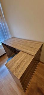 Houten bureau in L-vorm, Huis en Inrichting, Ophalen