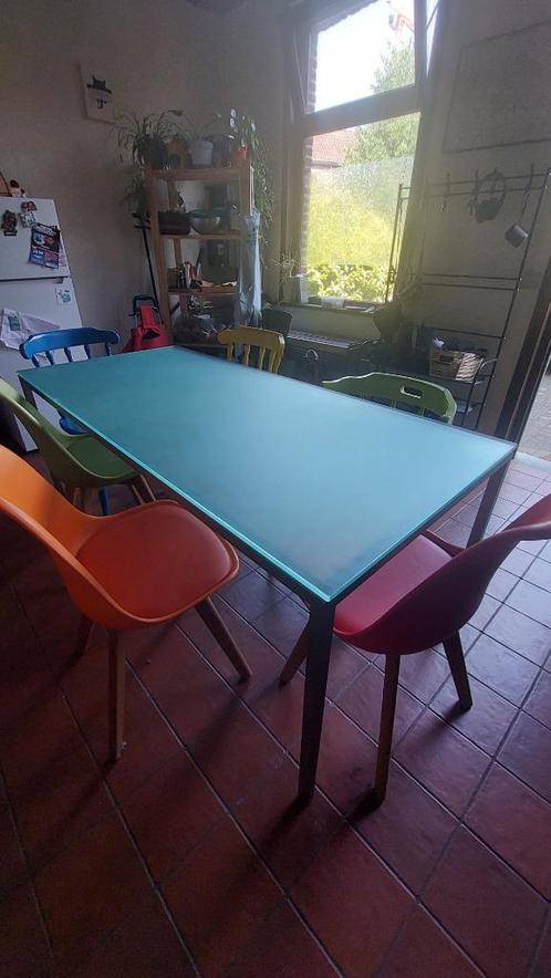 Eetkamer glas tafel, Huis en Inrichting, Tafels | Eettafels, Zo goed als nieuw, 100 tot 150 cm, 150 tot 200 cm, Vijf personen of meer