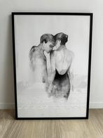 Poster man/vrouw zwart wit incl kader 52x72cm +ophanghaakje, Ophalen