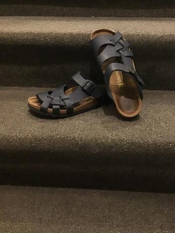 Gratis verzenden Birkenstock leren blauwe slippers mt 38 beschikbaar voor biedingen