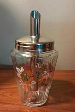 Vintage  suikerstrooier, glas en metaal, Antiek en Kunst, Ophalen of Verzenden