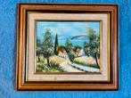 Mooi olieverfschilderij - Landschap aan het meer - Griek, Antiek en Kunst, Ophalen of Verzenden
