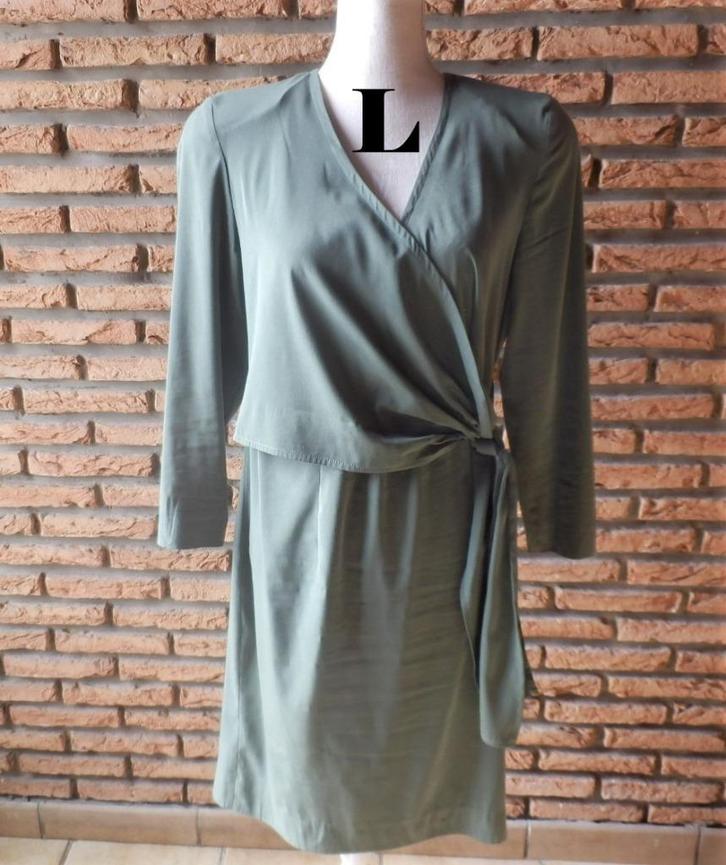 (62) -robe femme t. 40 verte - cara -, Kleding | Dames, Jurken, Zo goed als nieuw, Maat 38/40 (M), Groen, Knielengte, Ophalen of Verzenden