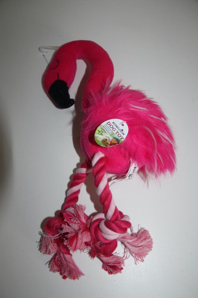 Kowloon dog tot speelgoed hond flamingo met touw nieuw, Dieren en Toebehoren, Hondenspeelgoed, Nieuw, Touwen, Verzenden