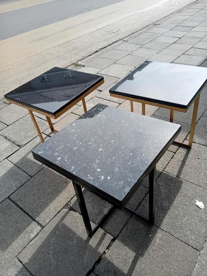 Salontafels met marmeren blad. 4 stuks beschikbaar., Huis en Inrichting, Tafels | Salontafels, Zo goed als nieuw, Ophalen