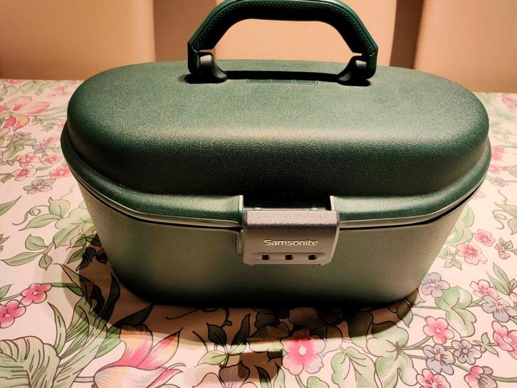 Samsonite beautycase, donkergroen, Bijoux, Sacs & Beauté, Boîtes de maquillage & Beauty case, Comme neuf, Rigide, Vert, Avec serrure