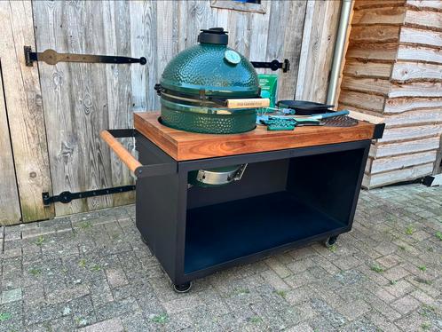 OFYR Kamado Table Black met Big Green Egg Large, Jardin & Terrasse, Bols de feu, Enlèvement