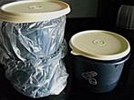 Tupperware: luchtdichte dozen voor opslag., Ophalen of Verzenden, Crème, Bus of Trommel