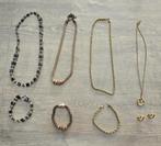 Juwelen ketting + armband/oorringen, Handtassen en Accessoires, Kettingen, Ophalen, Gebruikt, Overige kleuren, Overige materialen