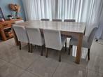 Eettafel + stoelen, Huis en Inrichting, Tafels | Eettafels, Ophalen, Gebruikt, 100 tot 150 cm, Landelijk