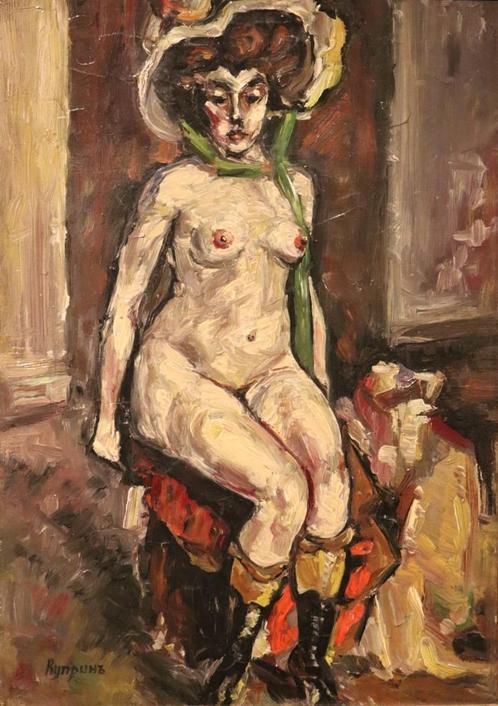 Portret van een naakt - Alexander Kuprin, Antiek en Kunst, Kunst | Schilderijen | Klassiek, Ophalen of Verzenden