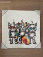 Prachtig schilderij kinderkamer poes, Antiek en Kunst, Ophalen of Verzenden