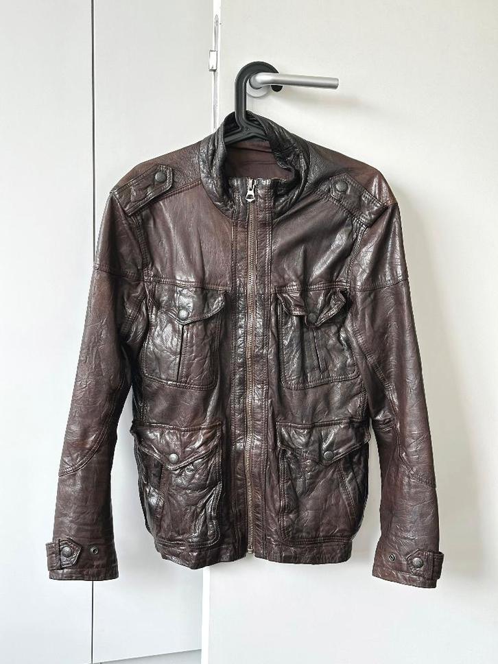 Veste en cuir brun bomber aviateur vintage M, Vêtements | Hommes, Vestes | Hiver, Porté, Taille 48/50 (M), Brun, Enlèvement