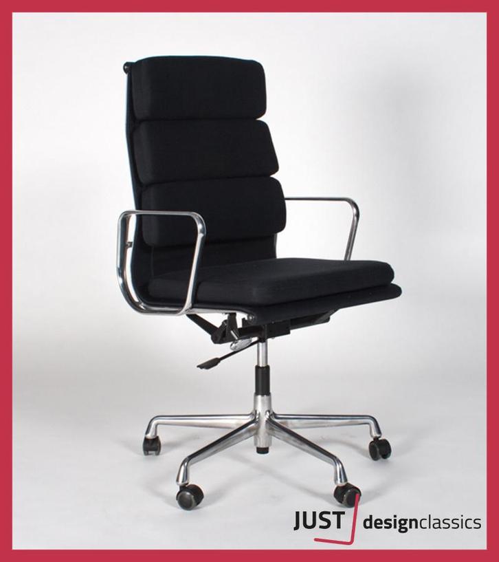 Eames Vitra ea 219 Zwart Stof Gepolijst (voorraad:2), Huis en Inrichting, Bureaustoelen, Gebruikt, Bureaustoel, Zwart, Ophalen